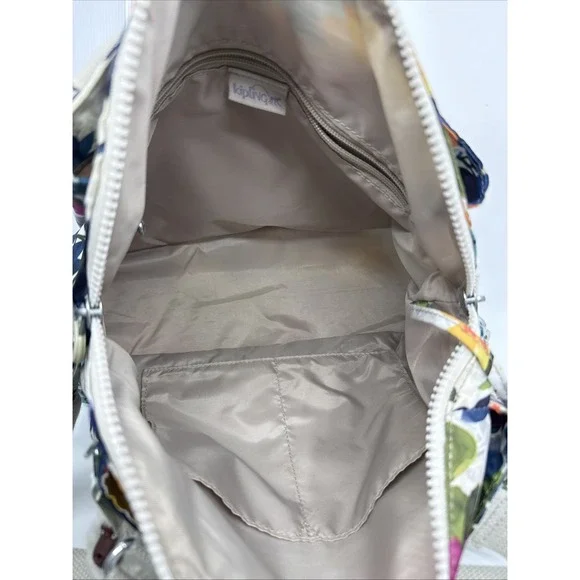 Kipling Flower Power Felicity Nylon Shoulder Bag Top Handle Spring Design - Picture 6 of 12